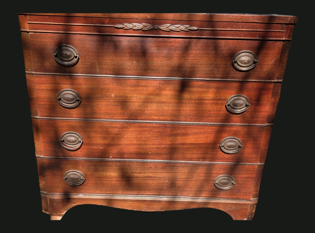 c. 1946–1950 Permanized Mengel 4-Drawer Dresser #2 (Before Refinishing — Front View, OGR-002) | Old Grain Revival