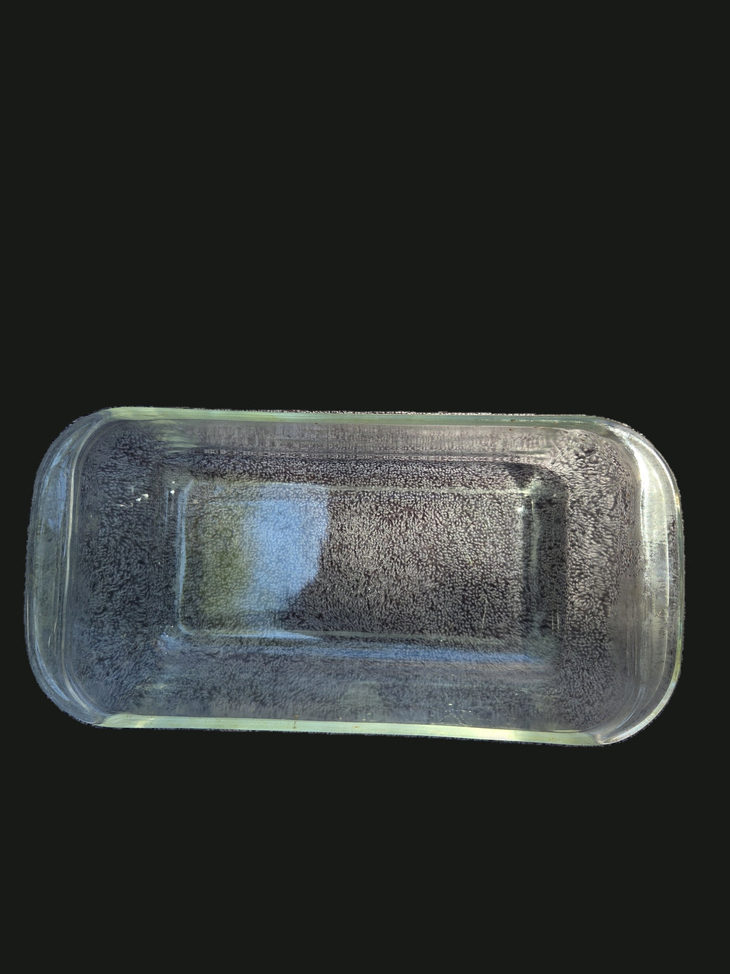 Vintage Capital-Letter PYREX USA #213 Glass Loaf Pan — Top Down View (OGR-021) | Old Grain Revival
