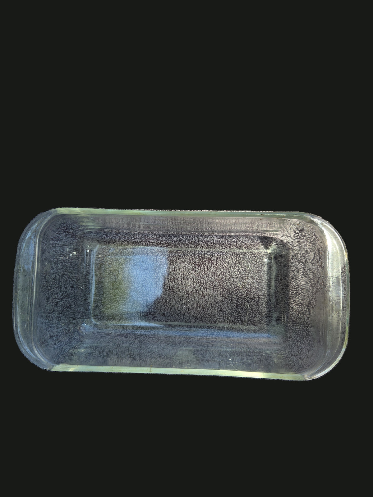 Vintage Capital-Letter PYREX USA #213 Glass Loaf Pan — Top Down View (OGR-021) | Old Grain Revival