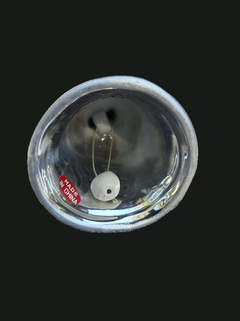 Vintage Silver Mercury Glass Christmas Snowman Bell — Underside Bell Clapper (OGR-023) | Old Grain Revival