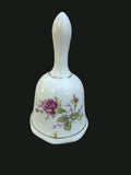 1960s Pink Moss Rose & Gold Porcelain Collector Bell — Front Moss Rose View (OGR-024) | Old Grain Revival