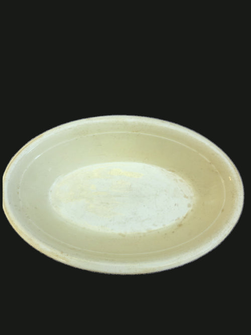 1930s Homer Laughlin OvenServe Green Rose Baking Dish — Top Inside View (OGR-026) | Old Grain Revival