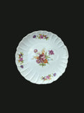 Vintage White Scalloped Fluted Porcelain Floral Bouquet Tea & Toast Snack Plate — OGR-037 - OGR-037_1_Top_View_nobg.jpg