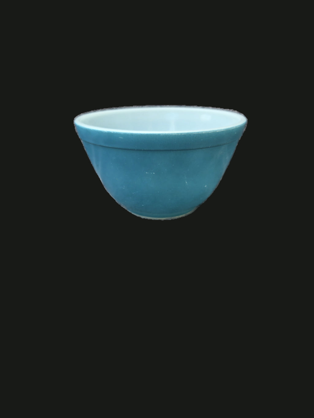 Vintage 1940s–1950s Pyrex #401 Primary Blue / Horizon Turquoise 1.5-Pint Opal Milk Glass Mixing Bowl — OGR-047 - OGR-047_1_Front_Profile_View_nobg.jpg