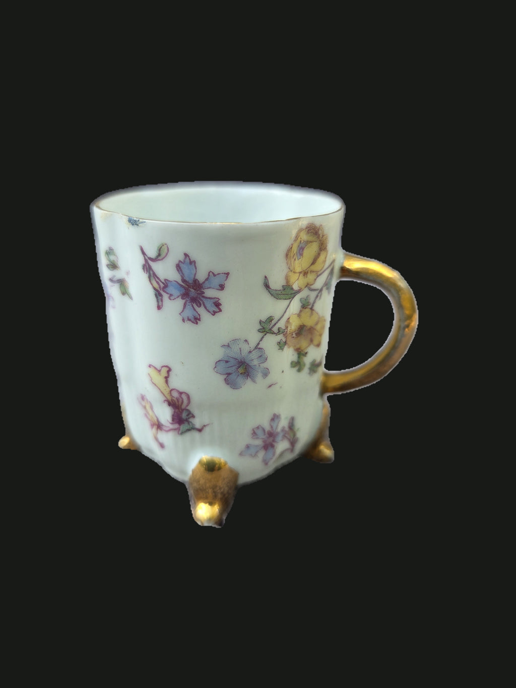 Antique c. 1891–1918 Victoria Carlsbad Austria Scalloped Four-Footed Porcelain Demitasse Cup — OGR-052 - OGR-052_1_Right_Handle_Profile_View_nobg.jpg